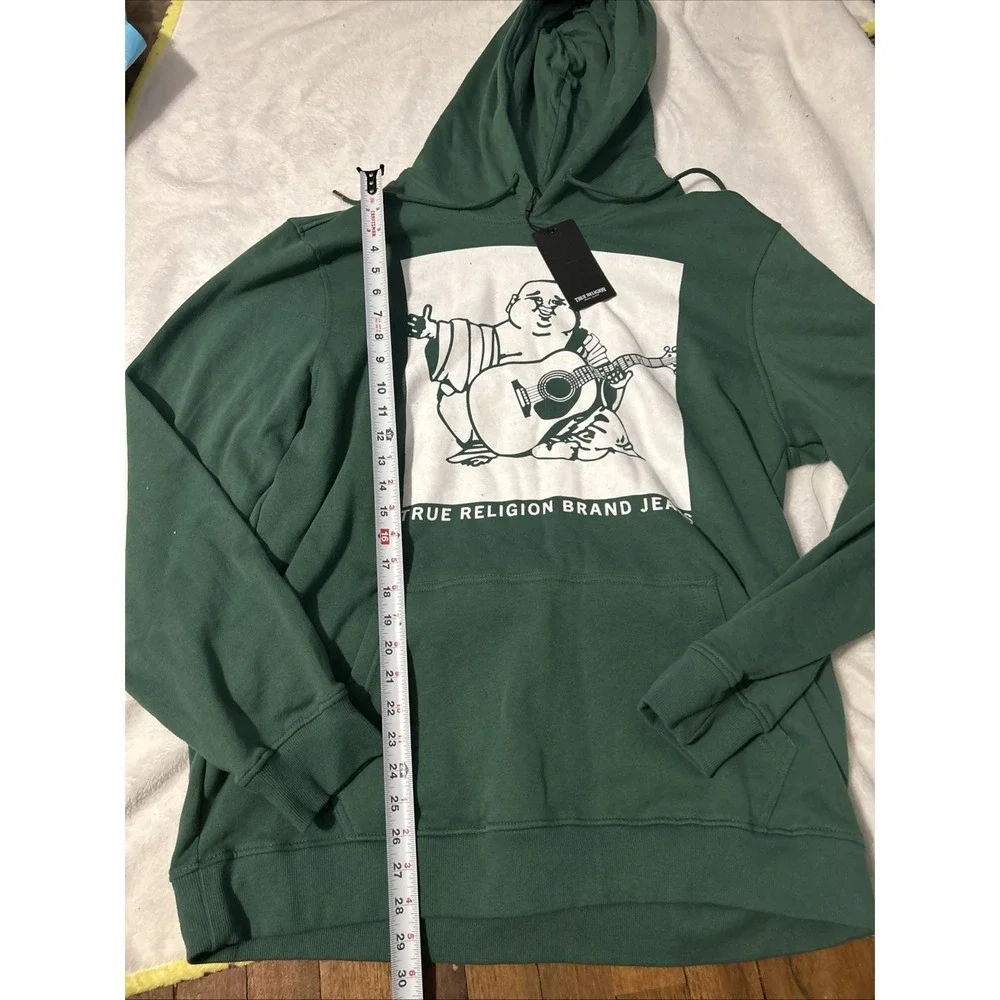 True Religion Graphic Print Hoodie Green Men's Size XXXL
